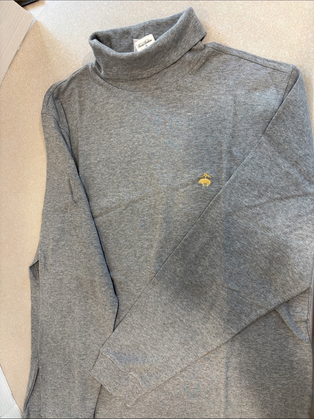Brooks Brothers Classic Grey Turtleneck Long-Sleeve Turtle Neck